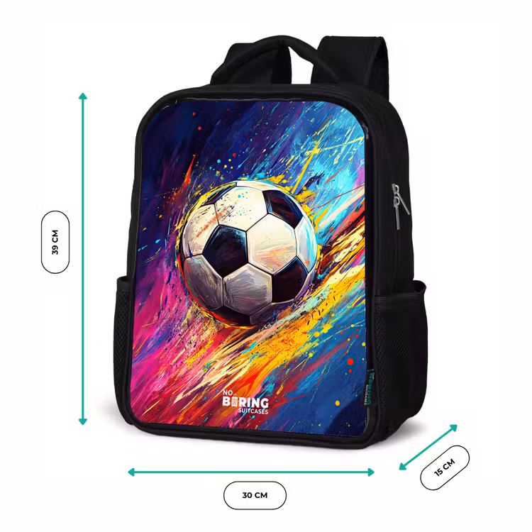 Neon - Voetbal - Kleurrijk Rugzak - Zwart middel -productfoto_formaten