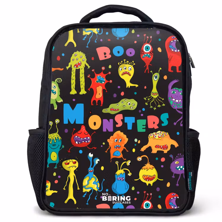 Patroon van monsters Rugzak - Zwart middel -3d
