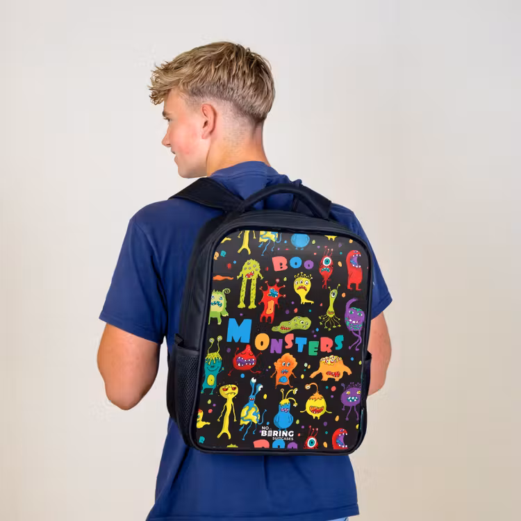 Patroon van monsters Rugzak - Zwart middel -sfeer8