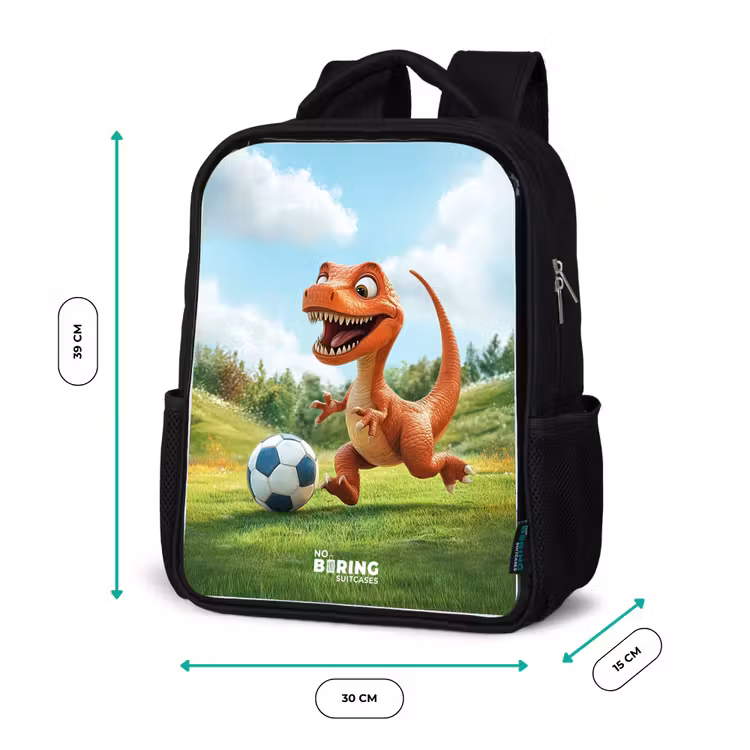 Voetbal - Dino - Sport Rugzak - Zwart middel -productfoto_formaten