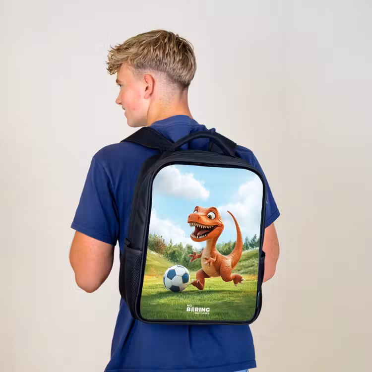 Voetbal - Dino - Sport Rugzak - Zwart middel -sfeer8
