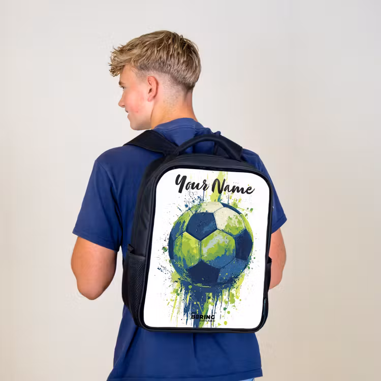 Voetbalvibes - Verf - Groen - Blauw Rugzak - Zwart middel -sfeer8