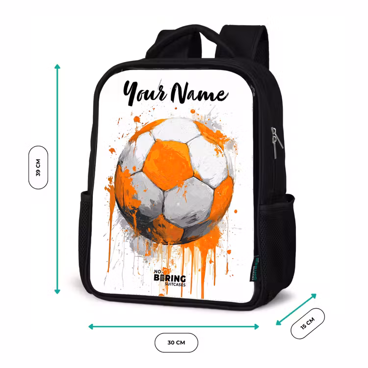 Voetbalvibes - Verf - Oranje Rugzak - Zwart middel -productfoto_formaten