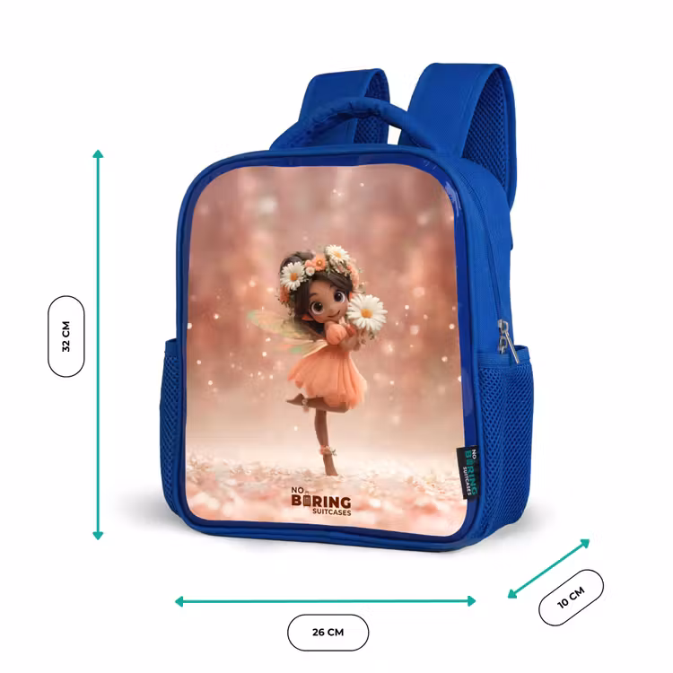 Fee met madeliefjes Kinderrugzak - Blauw middel -productfoto_formaten