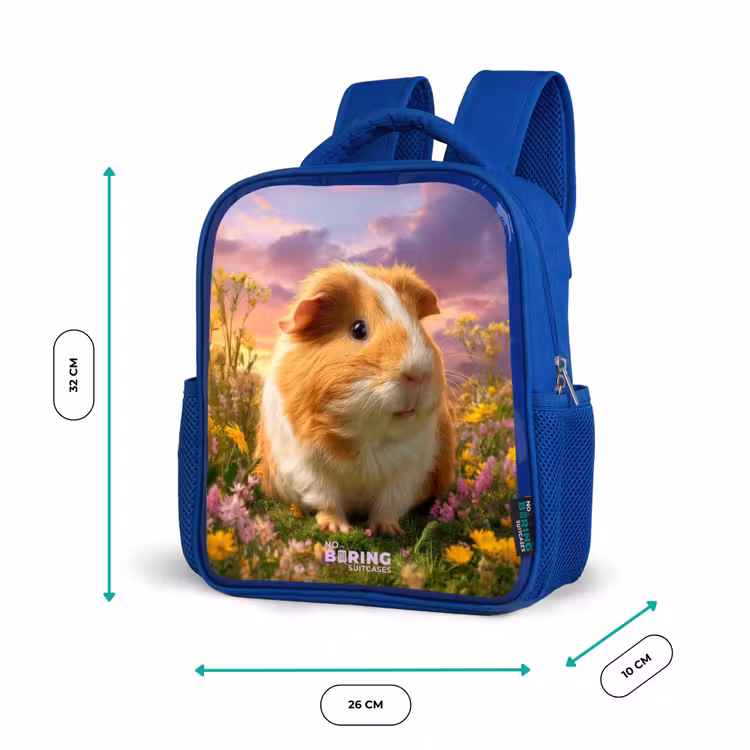 Cavia - Natuur - Dier Kinderrugzak - Blauw middel -productfoto_formaten