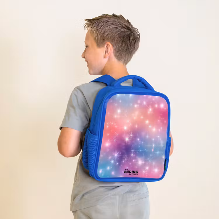Sterren - Abstract - Kleuren Kinderrugzak - Blauw middel -sfeer2