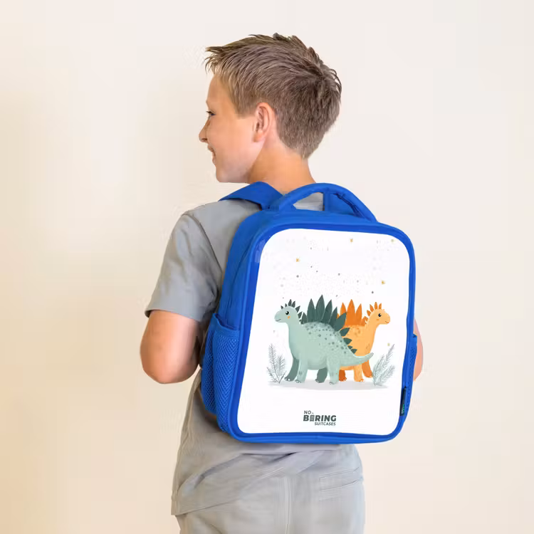 Stegosaurusduo onder sterrenregen Kinderrugzak - Blauw middel -sfeer2