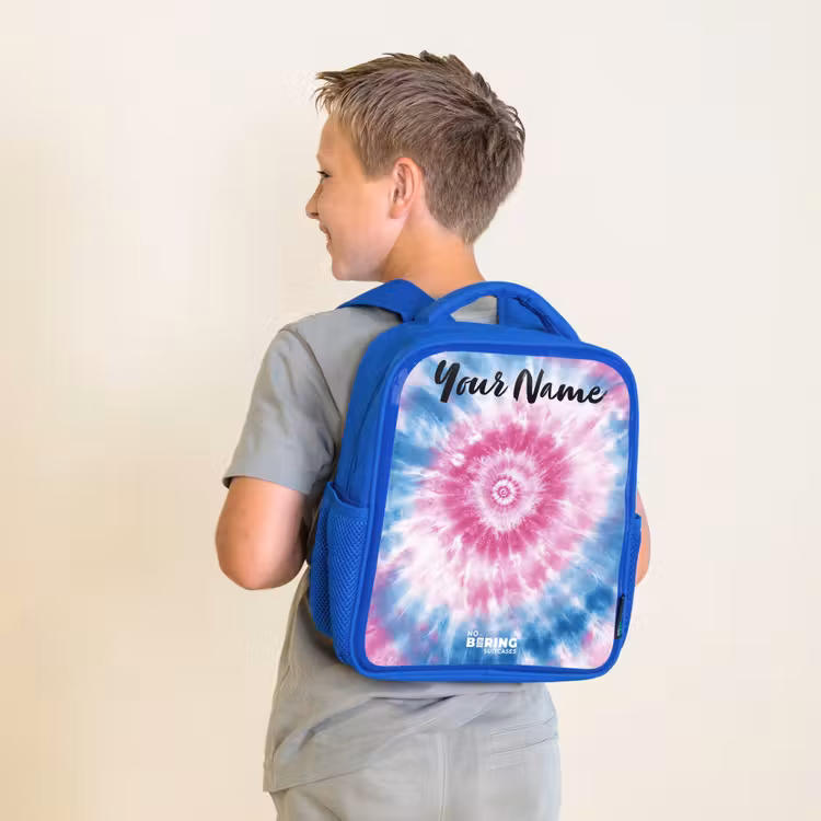 Tie dye - Abstract - Blauw - Roze Kinderrugzak - Blauw middel -sfeer2