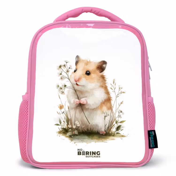 Dier - Natuur - Hamster Kinderrugzak - Roze middel -3d