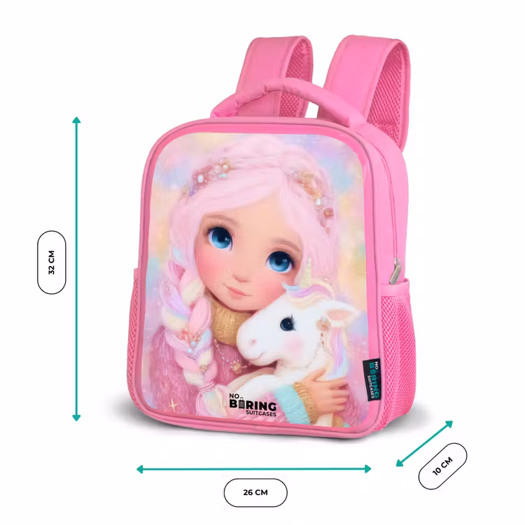 Meisje - Eenhoorn - Roze Kinderrugzak - Roze middel -productfoto_formaten