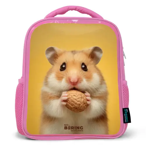 Hamster - Walnoot - Dier Kinderrugzak - Roze middel -3d
