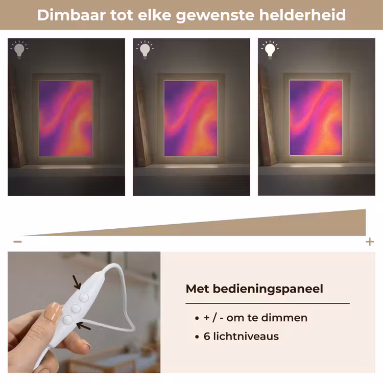 Abstract - Patroon - Kleurverloop Light Box met kabel (Kinderlampje) klein -USP_dimbaarNL