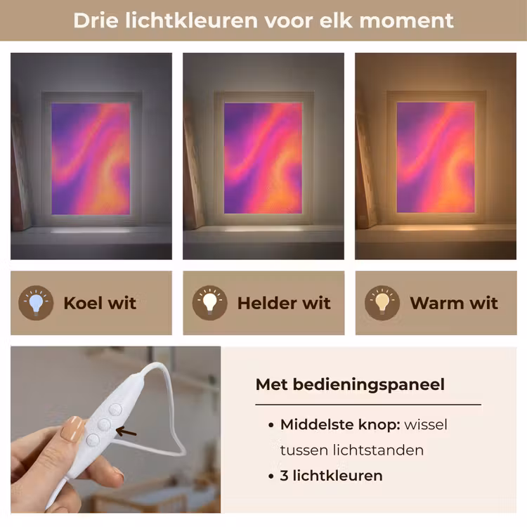 Abstract - Patroon - Kleurverloop Light Box met kabel (Kinderlampje) klein -USP_lichtkleurNL