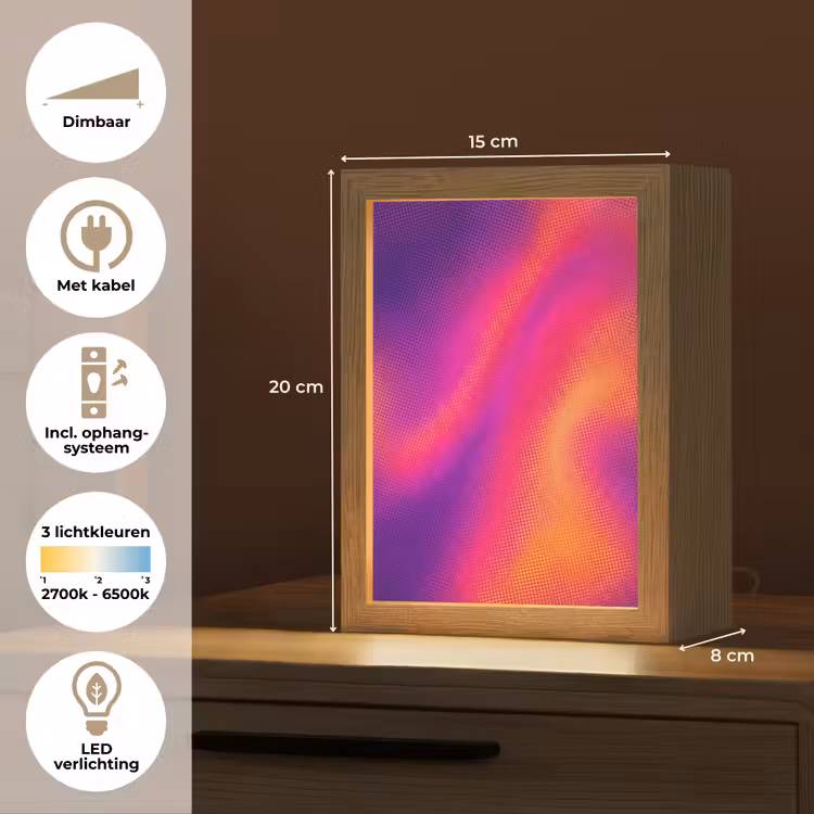 Abstract - Patroon - Kleurverloop Light Box met kabel (Kinderlampje) klein -USP_NL