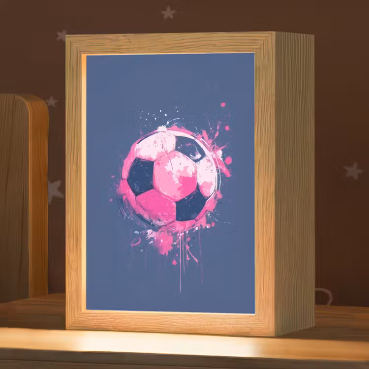 Abstract - Voetbal - Spatten - Roze Light Box met kabel klein -zzz_3d_website