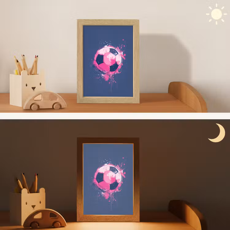 Abstract - Voetbal - Spatten - Roze Light Box met kabel klein -sfeer3_kind