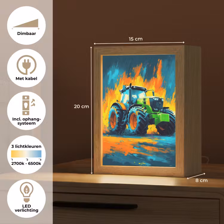 Abstract - Tractor - Groen Light Box met kabel klein -USP_NL