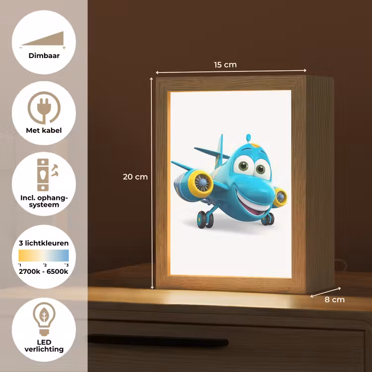 Vliegtuig - Blauw - Kinderen - Jongens Light Box met kabel klein -USP_NL