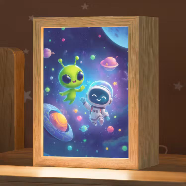 Alien - Astronaut - Ruimte - Planeten Light Box met kabel klein -zzz_3d_website