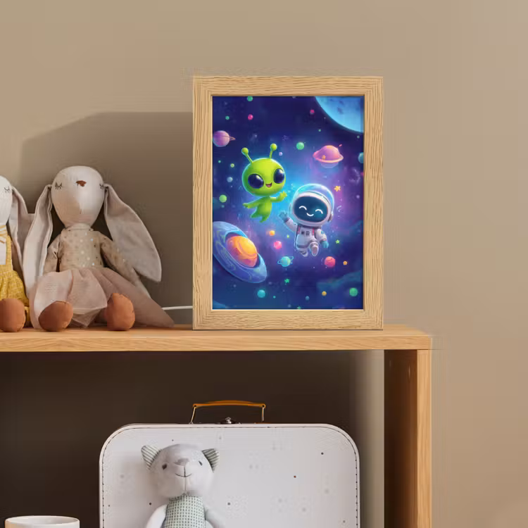 Alien - Astronaut - Ruimte - Planeten Light Box met kabel klein -sfeer2_kind