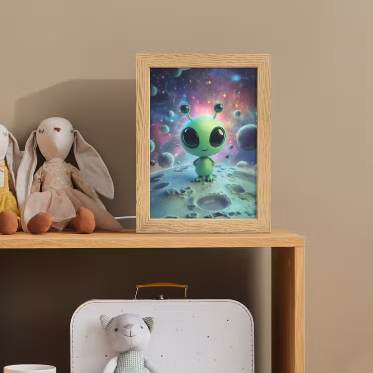 Alien - Groen - Planeten - Ruimte Light Box met kabel klein -sfeer2_kind