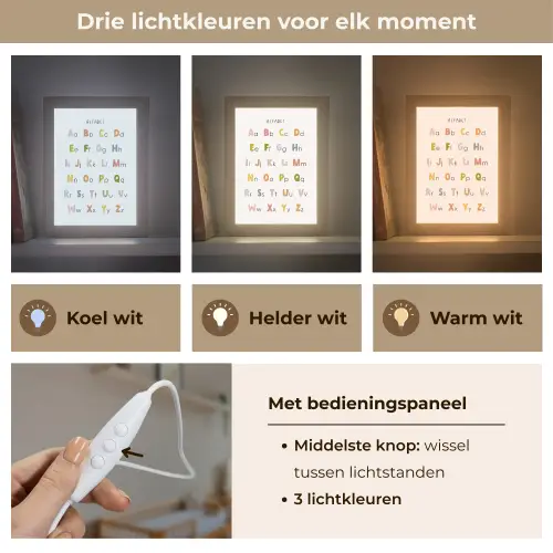 Alfabet - Educatief - Kleuren - Letters leren voor kinderen Light Box met kabel klein -USP_lichtkleurNL