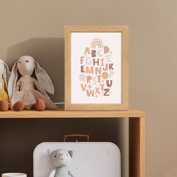 Alfabet - Sterren - Regenboog - Pastel kleuren - Educatief Light Box met kabel klein -sfeer2_kind