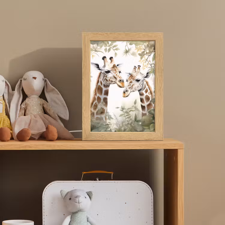 Dieren - Giraffe - Bladeren - Kinderen Light Box met kabel klein -sfeer2_kind