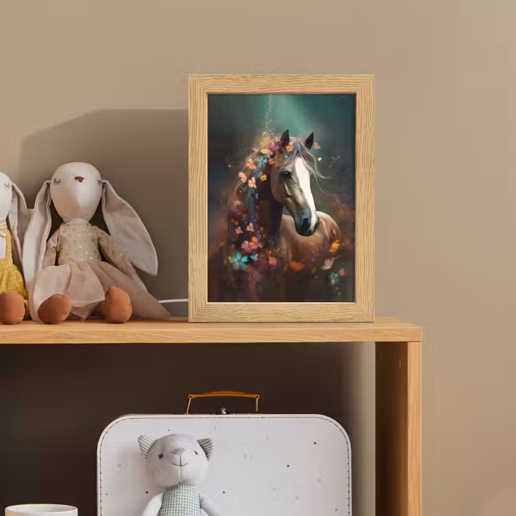 Dieren - Paard - Natuur - Vlinder - Bloemen Light Box met kabel klein -sfeer2_kind