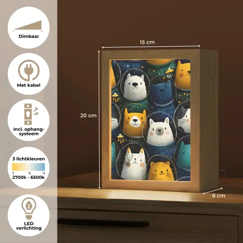 Dieren - Ruimtepakken - Sterren Light Box met kabel klein -USP_NL