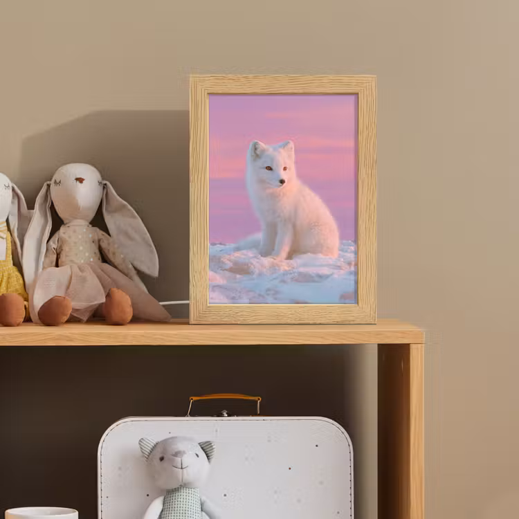 Poolvos - Sneeuw - Roze Light Box met kabel klein -sfeer2_kind
