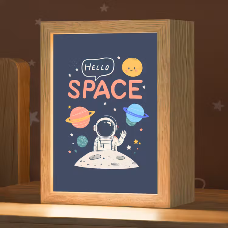 Astronaut - Ruimte - Planeten Light Box met kabel klein -zzz_3d_website