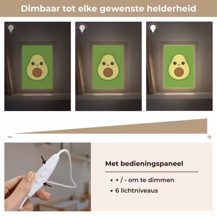 Avocado - Groen - Speels Light Box met kabel klein -USP_dimbaarNL