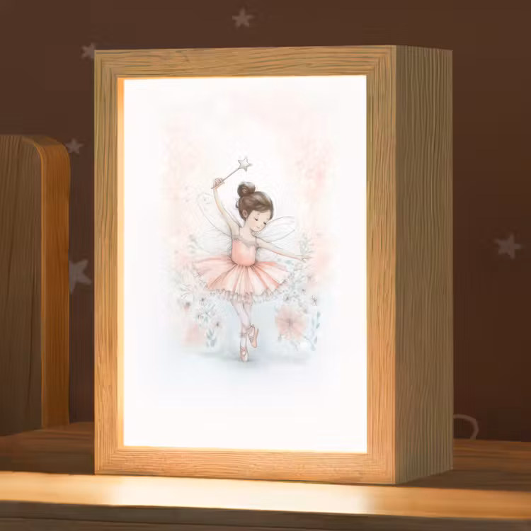 Ballerina - Fee - Roze Light Box met kabel klein -zzz_3d_website