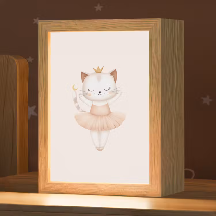Ballerina - Kitten - Beige Light Box met kabel klein -zzz_3d_website