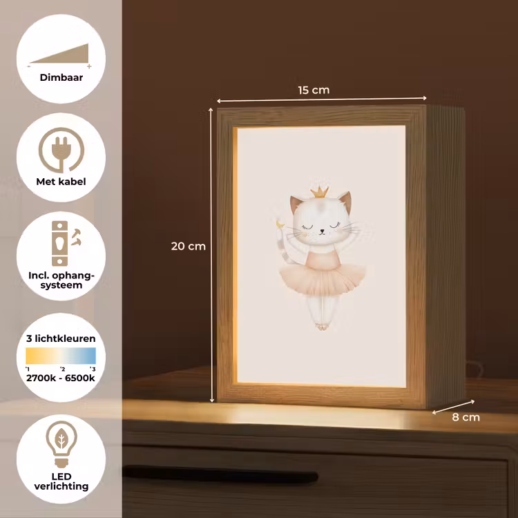 Ballerina - Kitten - Beige Light Box met kabel klein -USP_NL