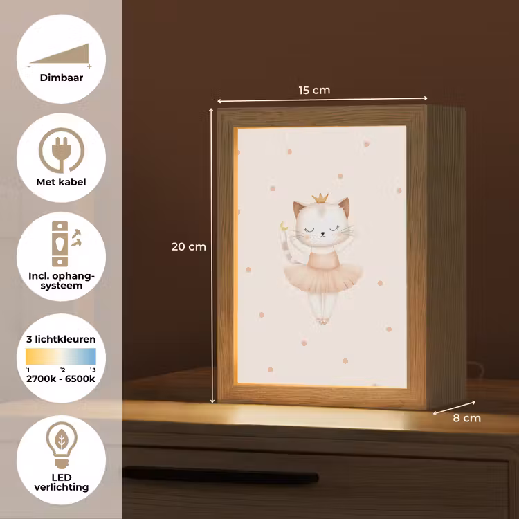 Ballerina - Kitten - Beige - Stippen Light Box met kabel klein -USP_NL