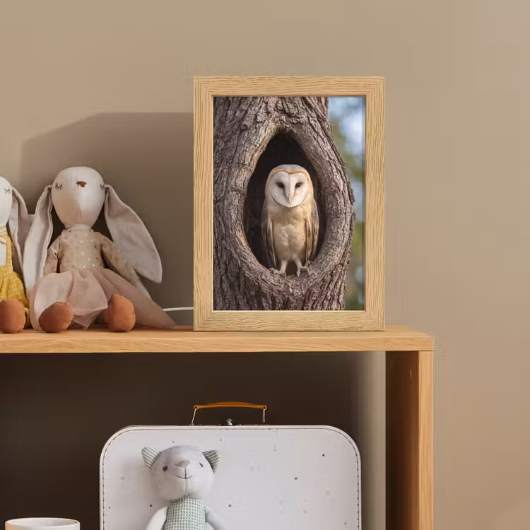 Kerkuil - Boom - Natuur - Bruin Light Box met kabel (Kinderlampje) klein -sfeer2_kind