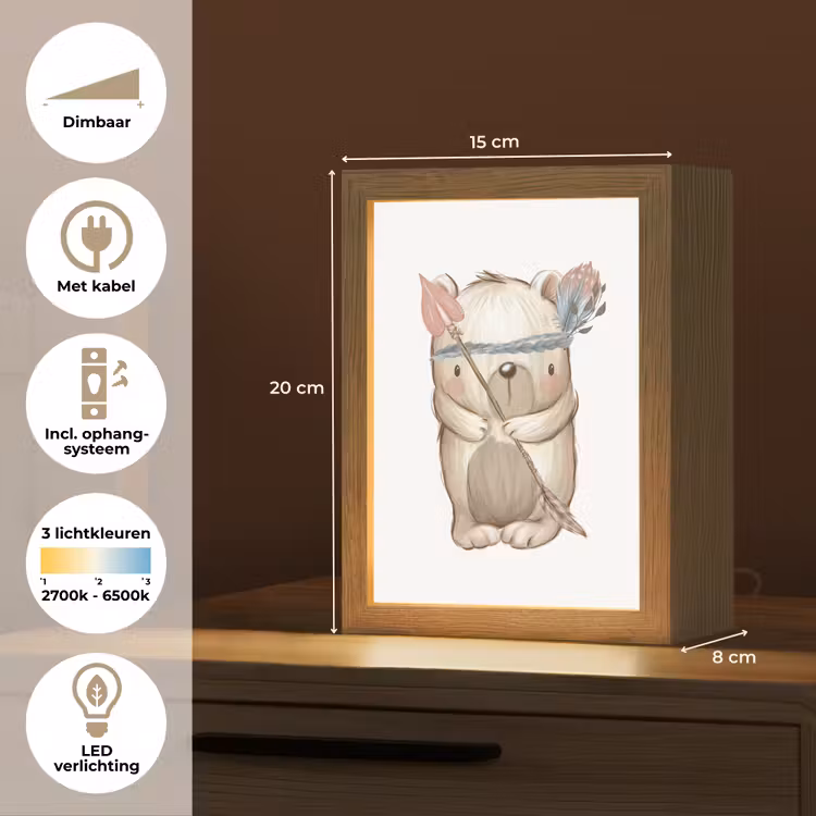 Beer - Dier - Bosdieren Light Box met kabel klein -USP_NL