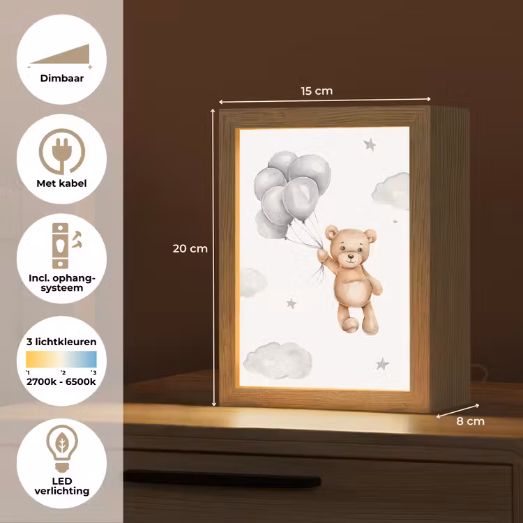 Beer - Ballon - Sterren - Kinderen Light Box met kabel klein -USP_NL
