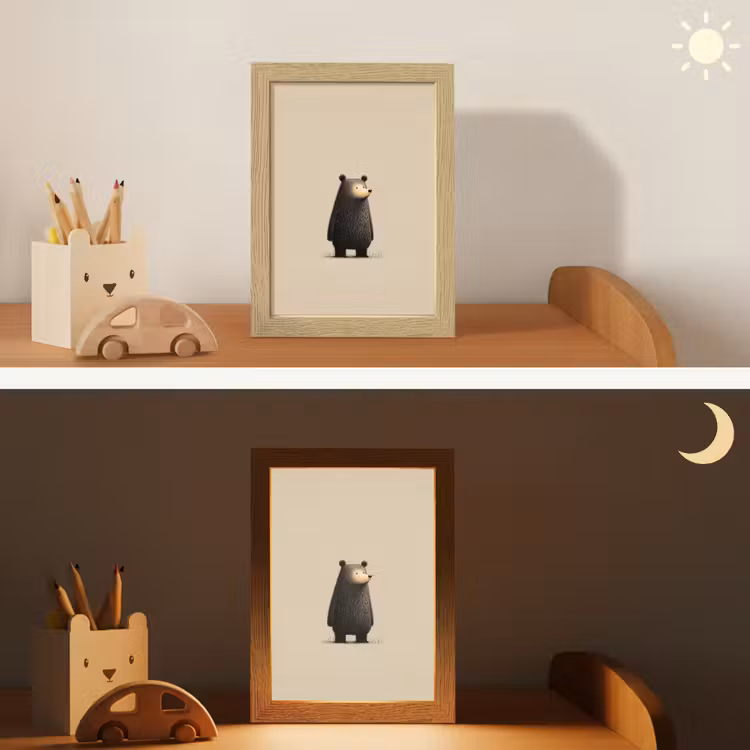 Beer - Donkerbruin - Minimalistisch Light Box met kabel klein -sfeer3_kind