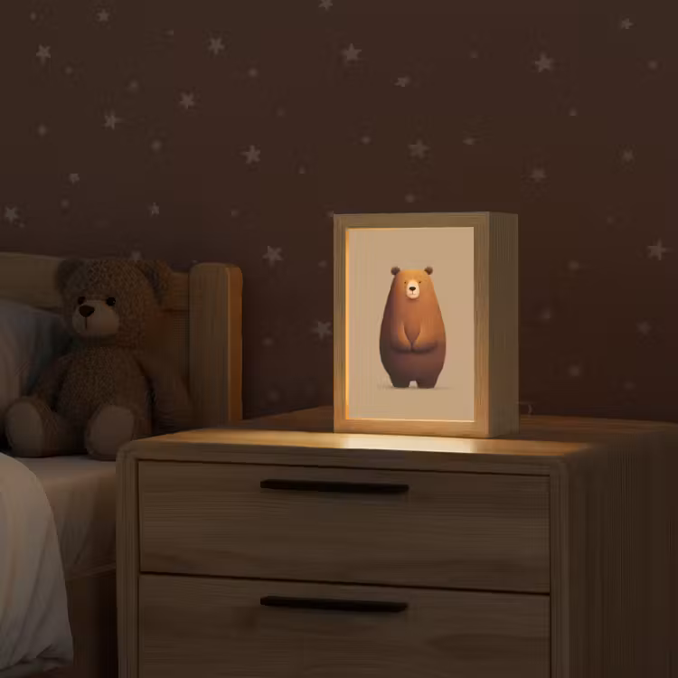Beer - Minimalistisch - Bruin Light Box met kabel klein -sfeer1_kind