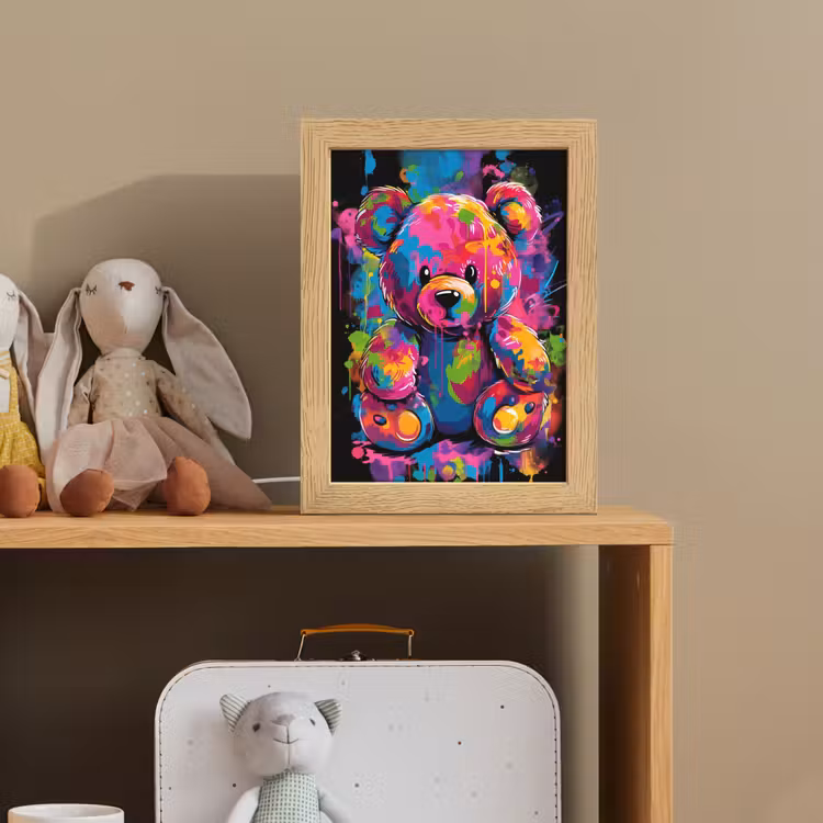 Beer - Verf - Kleurrijk - Knuffeldier Light Box met kabel klein -sfeer2_kind