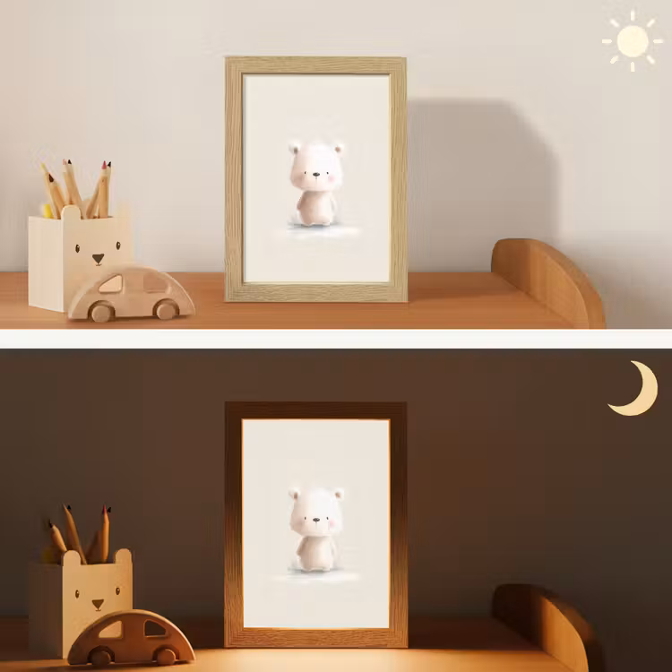 Beertje - Sneeuwvlokje - Wit - Pluizig Light Box met kabel klein -sfeer3_kind