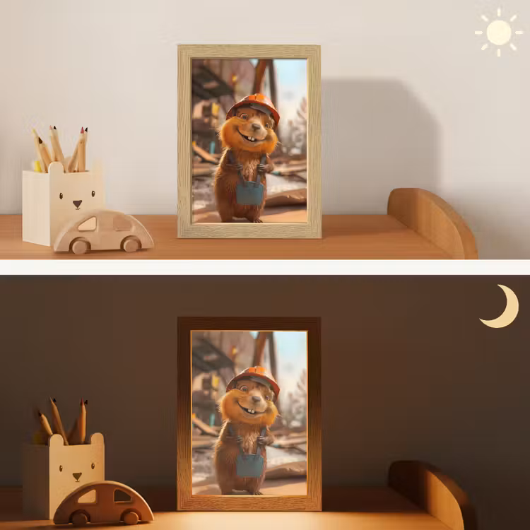 Bever - Bouw - Bouwhelm - Dier Light Box met kabel klein -sfeer3_kind