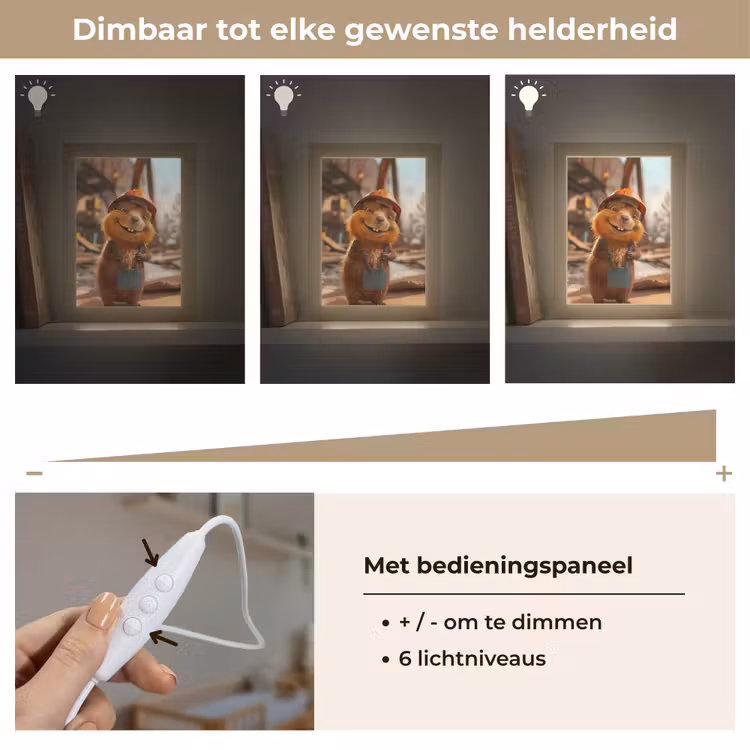 Bever - Bouw - Bouwhelm - Dier Light Box met kabel klein -USP_dimbaarNL