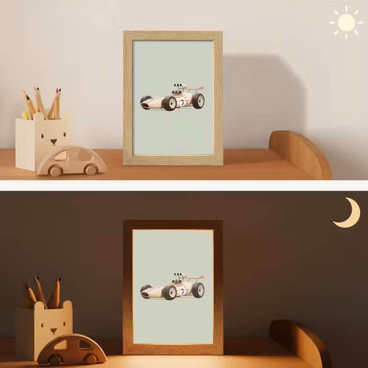 Beige - Raceauto - Groen Light Box met kabel klein -sfeer3_kind
