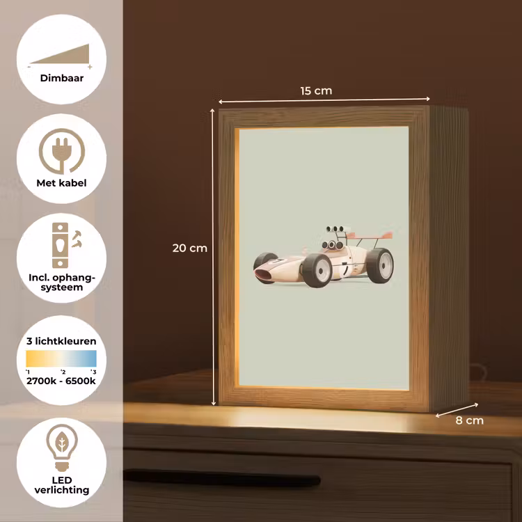 Beige - Raceauto - Groen Light Box met kabel klein -USP_NL