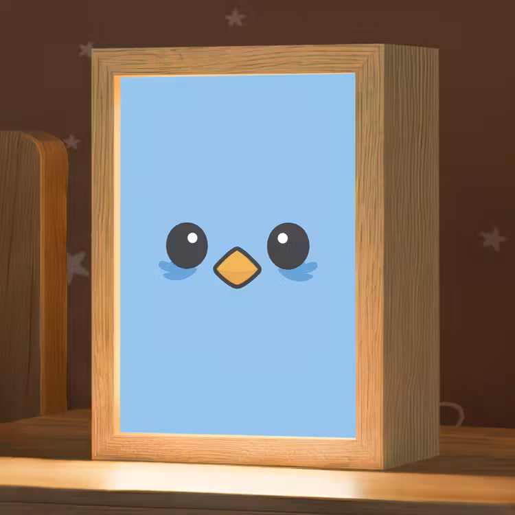 Vogel - Blauw - Eenvoudig Light Box met kabel klein -zzz_3d_website