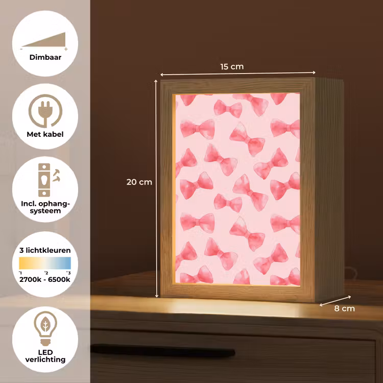 Strikken - Aquarel - Roze Light Box met kabel (Kinderlampje) klein 904 -USP_NL